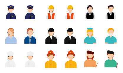 set of abstract characters with different vector image