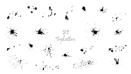 set of abstract ink drops and splashes vector image