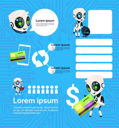 set of modern robot technology chatbots service vector image