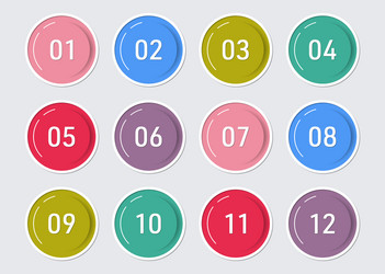 Simple circle web buttons with twelve options vector