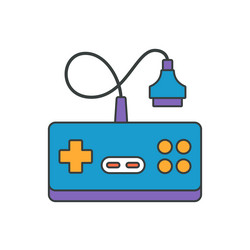 vintage video game console joystick with wire top vector image