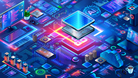 chip with ai control smart devices electronics vector image