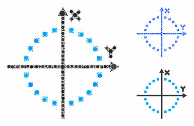 circle plot mosaic icon round dots vector image