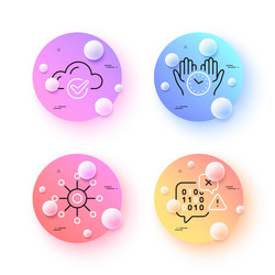 cloud computing safe time and binary code minimal vector image