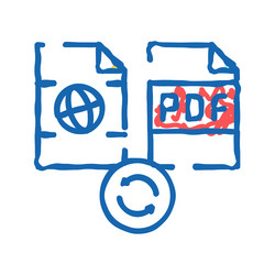 convert web site page to pdf file icon doodle vector image