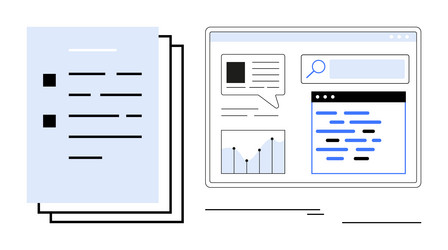 digital document management with analytics search vector image