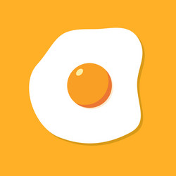 fried egg breakfast cartoon icon isolated flat vector