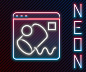 glowing neon line data visualisation icon isolated vector image
