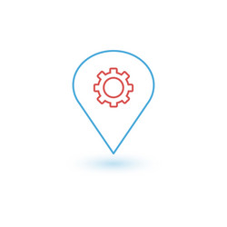 linear gear map pin navigation marker service vector image