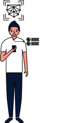 man face scan vector image