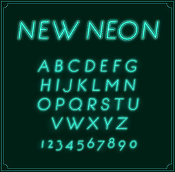 neon italic font type alphabet glowing vector