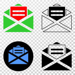 open mail eps icon with contour version vector image