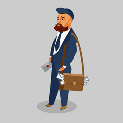 postman in professional uniform clipart vector