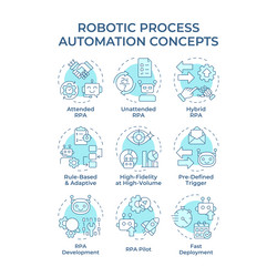 robotic process automation soft blue concept icons vector image