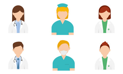 set of abstract characters with different vector image