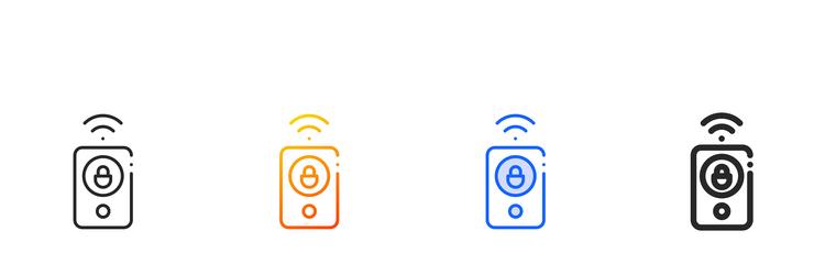 smart key iconthin linear gradient blue stroke vector image