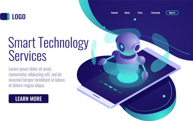 smart technology icon isometric artificial vector image
