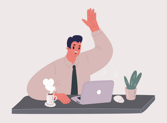 worker using computer vector image