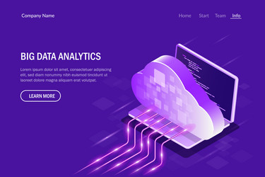 Big data analytics isometric concept cloud vector