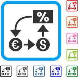 Currency cashflow framed icon vector