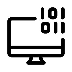 desktop use binary code for process information vector image