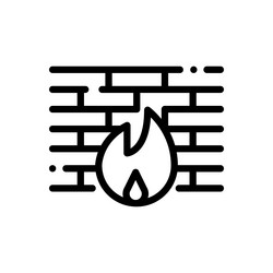 firewall icon thin linear style design isolated vector image