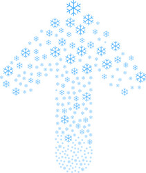 forward oriented arrow collage with snowflake vector image