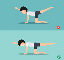 man wrong and right sunbird pose vector image
