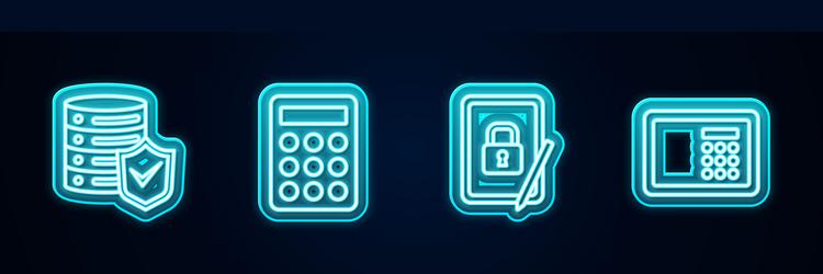 set line server with shield password protection vector image