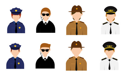 set of abstract characters with different vector image