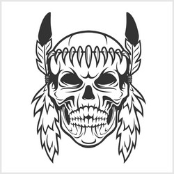 american indian chief skull Vector Image