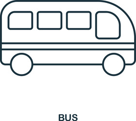 bus icon outline style design ui vector image