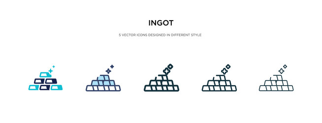 ingot icon in different style two colored vector image