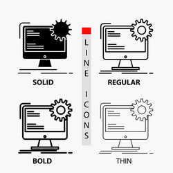 internet layout page site static icon in thin vector image
