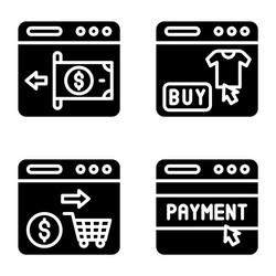 payment gateway icon set related vector image