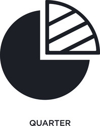quarter isolated icon simple element from vector image