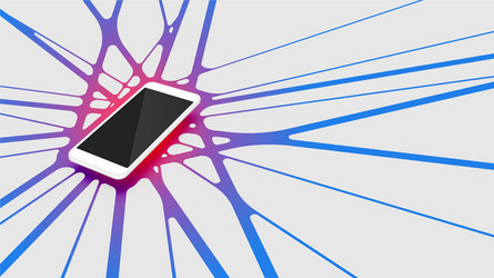 realistic 3d smartphone with colorful abstract vector image