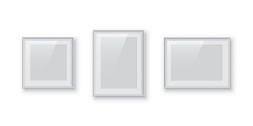 rectangular and square white photo or picture vector