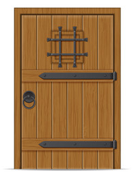 Rustic Wooden Door Vector Image