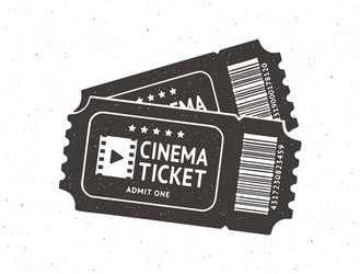 One cinema ticket with barcode Royalty Free Vector Image
