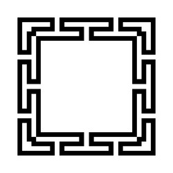 square frame of simple greek pattern vector image