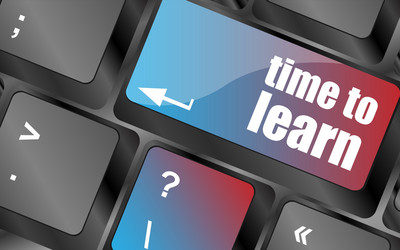 time to learn - close up view on conceptual vector image