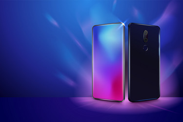 back and front smartphone view realistic mobile vector image