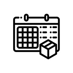 calendar icon thin linear style design isolated vector image