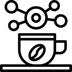 coffee cup for informal networking linear style vector image