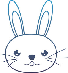 degraded line cute rabbit male head animal vector