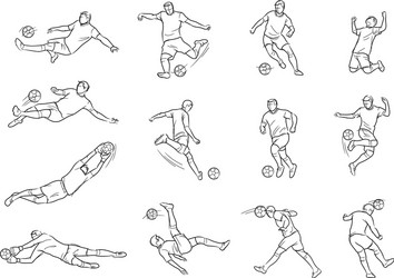 Dynamic Soccer Player Sketch vector image