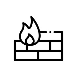 firewall icon thin linear style design isolated vector image