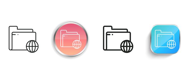 folder icon thin linear regular and button style vector image