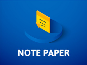 note paper isometric icon isolated on color vector